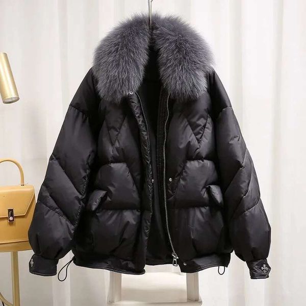 2024 Winter Women&#039;s Warm Coat New Thicken Fur collar Jacket Short Down cotton Loose Outwear Solid Casual Female Parkas Coats