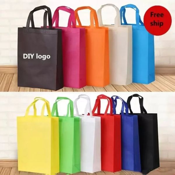 Non-Woven Blank Tote Bag Reusable Shopping Party Handbag 3-Dimensional Brand Advertising Promotional Gifts Bags Accept Custom Printing s