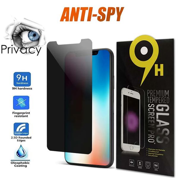 Anti Spy Privacy Glass for iPhone 15 14 13 12 11 PRO MAX XR XS 7-8 PLUS Screen Protector Tempered Glass with package