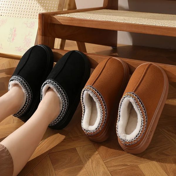 Fluffy Slippers Women House Flats Fashion Plush Winter Shoes Ladies Home Elegant Casual Footwear Large Size 31 250109