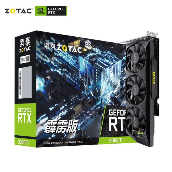 New ZOTAC RTX 3060 TI 8G Graphics Card GE HA 256-bit GDDR6 NVIDIA GPU RTX3060 TI Pc Gaming 8GB Video Card