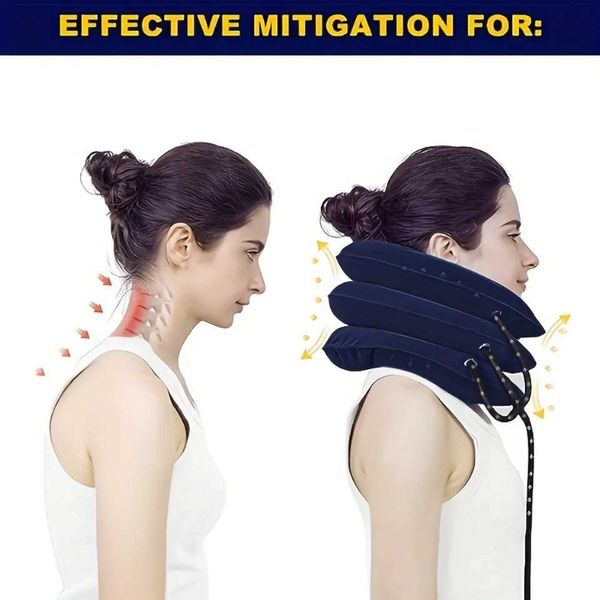 Adjustable Inflatable Neck Streher Neck Rest for Neck Massage 1pc Cervical Care Retractor with Neck TractionT250106