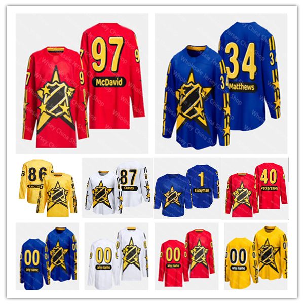 2024 All Star Game Hockey Jersey Brad Marchand David Pastrnak Connor McDavid Auston Matthews Jack Hughes William Nylander Sidney Crosby DeBr