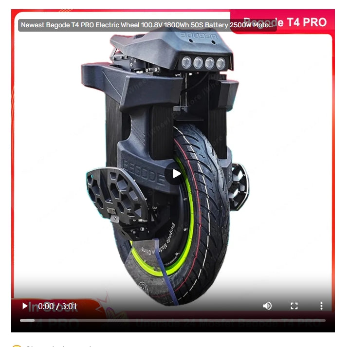 2025 Newest Begode T4 PRO Electric Wheel 100.8V 1800Wh 50S Battery 2500W Motor 16inch Tire With 24 Mosfet Top 78km-h 7075 Al-S linkage 100mm Suspens