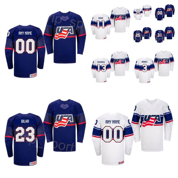 2024 IIHF World Championship Hockey USA 5 Michael Kesselring Jerseys 4 Seth Jones 57 Shane Pinto 8 Zach Werenski 13 Johnny Gaudreau 43 Luke