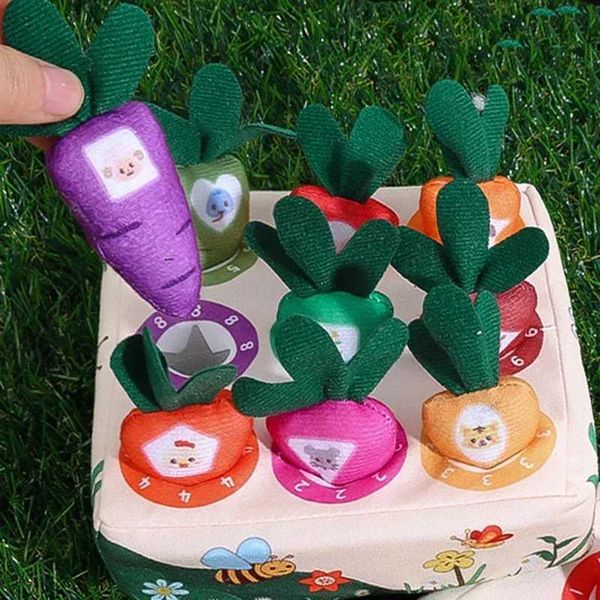 Carrot Plush Stuffed Toy for Baby Early Education Learning Color Games Carrot Toy Developing Pulling Radish Boy Girl Toys GiftXJ241212