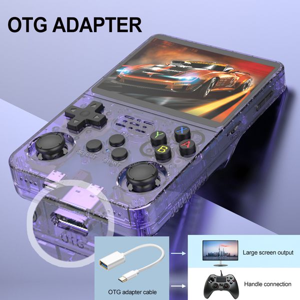 R36S Handheld Game Player 64GB Games 3.5 Inch IPS Screen Classic Game Player Open Source Linux 3D Dual-System for Kids and Adult