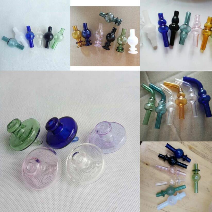 Colored Smoking Accessories glass bubble carb cap 7 Styles Choose OD 20 22 35mm for Quartz banger hookahs water Bongs pipes oil rigs