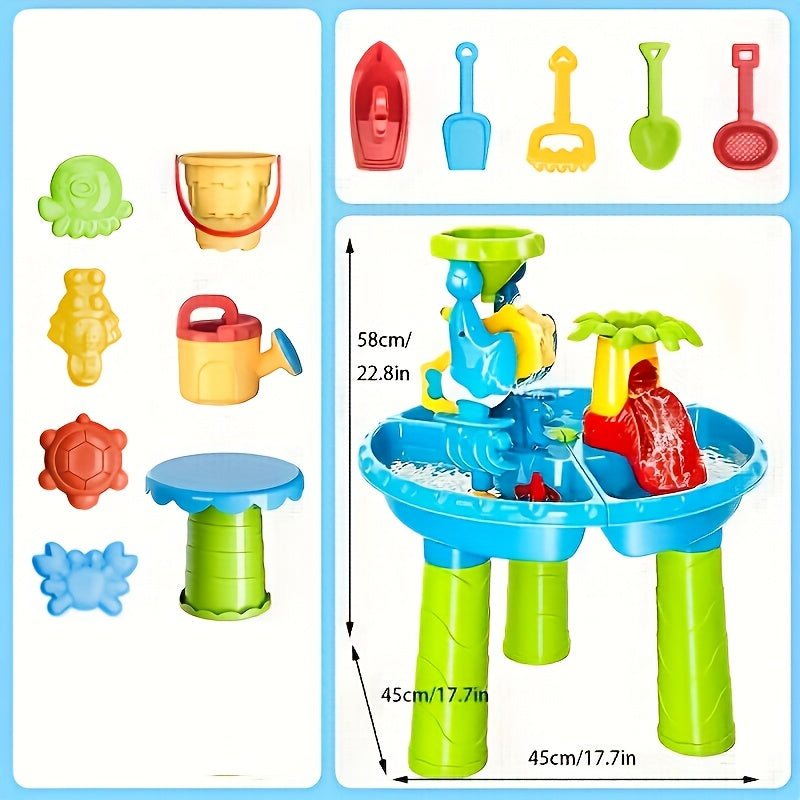 TEMU Toy Sand Water Snow Multi-functional Table, Beach Toy Set, Suitable For Indoor And Outdoor Sand And Water Toys, Birthday Gift With Random