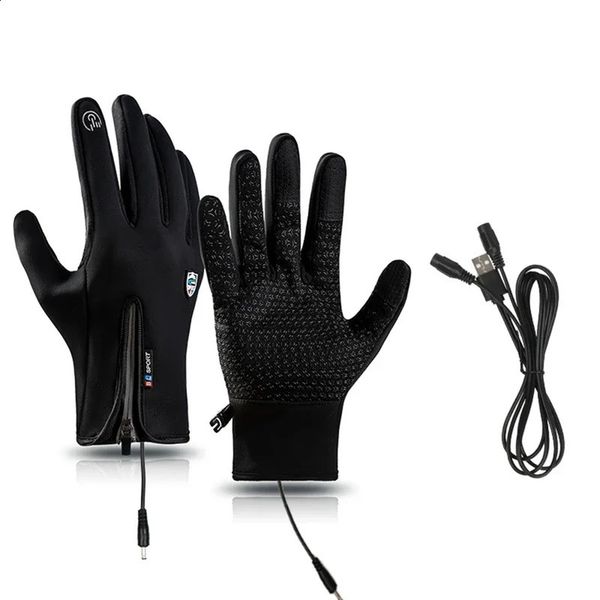 Waterproof And Non Slip Riding Gloves Heating Electric Touch Screen Gloves Winter Outdoor Sports Skiing Warm Gloves 250117
