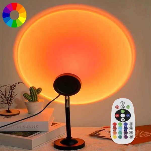 2022 Sunset Light Projector Night Light Sunset Projection LED Bedroom Atmosphere Rainbow Light Decorative Light X250128