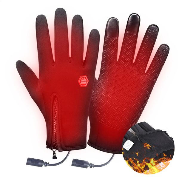 USB Touch Screen Gloves Winter Warm Electric Heated Gloves Heated Motorcycle Gloves waterproof windproof non-slip warm Gloves 241210