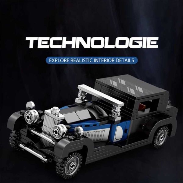249 PCs Super Luxury Car Moc Block Block Set Sports Car Building Building Kit Idea Presente para meninos crianças 8+C250110