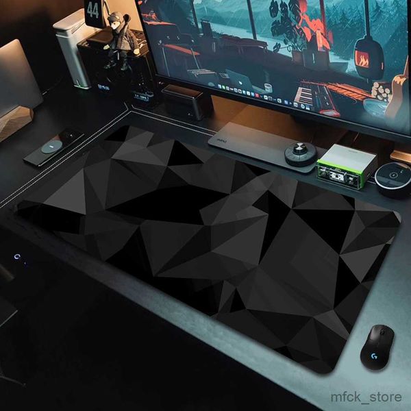 Mouse Pads Wrist Rests Black Mouse Pad Deskpad Slipmat 90x40 Mat Computer Beat Pad Desk Protection Rubber Mouse Pad R230830