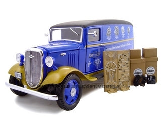 1935 Chevrolet Canopy Truck Blue Truck With Accessories 1-24 Diecast Model by Unique Replicas