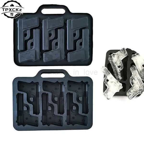 3D Fruit Gun Shape Large Ice Cube Trays Silicone Rubber Fun Big Ice Ball Maker Mold Ice Grid Tray Kitchen Tools AccessoriesM240719