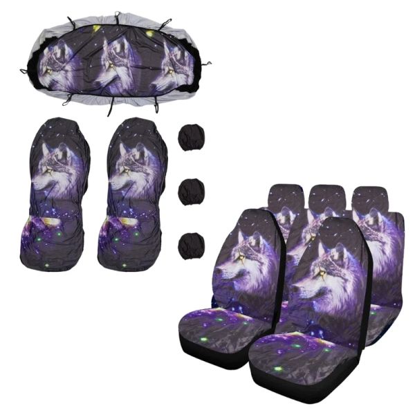 Car for SEAT Cover Universal Animal Wolf Printing Protectors Gifts For Men Boys