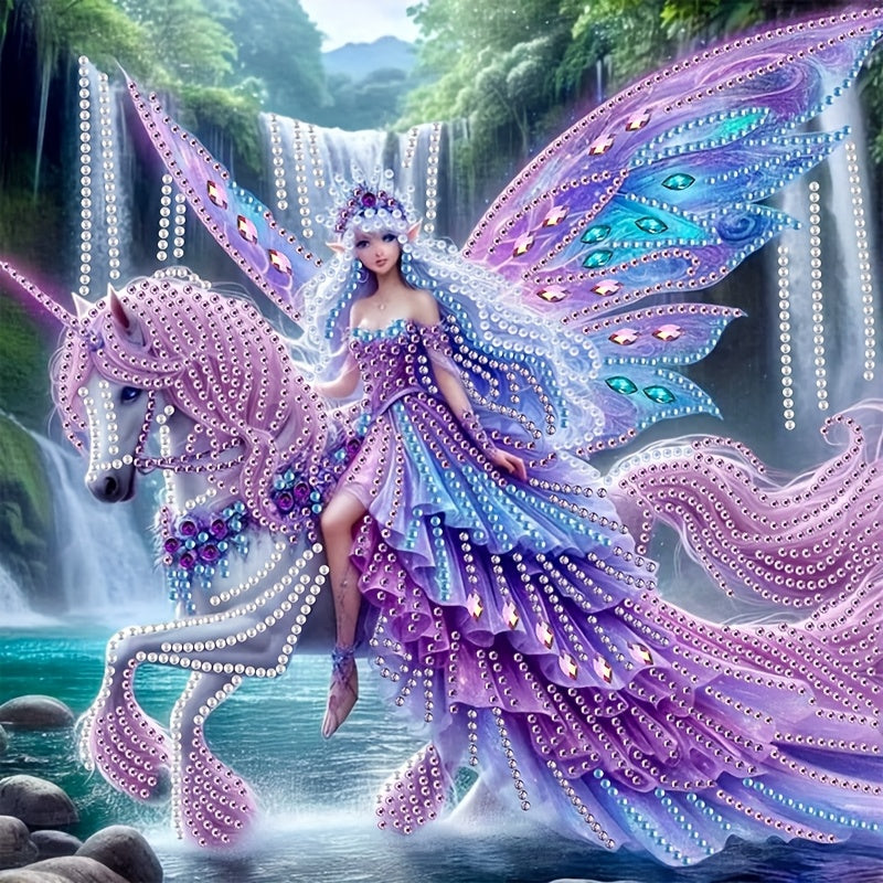 TEMU Unicorn Under Elf Kit 11. 8*11. 8in - 5d Diy Crystal And Acrylic Mosaic, Unique Irregular Shaped Diamonds, Frameless Handmade Wall Decor Gift,