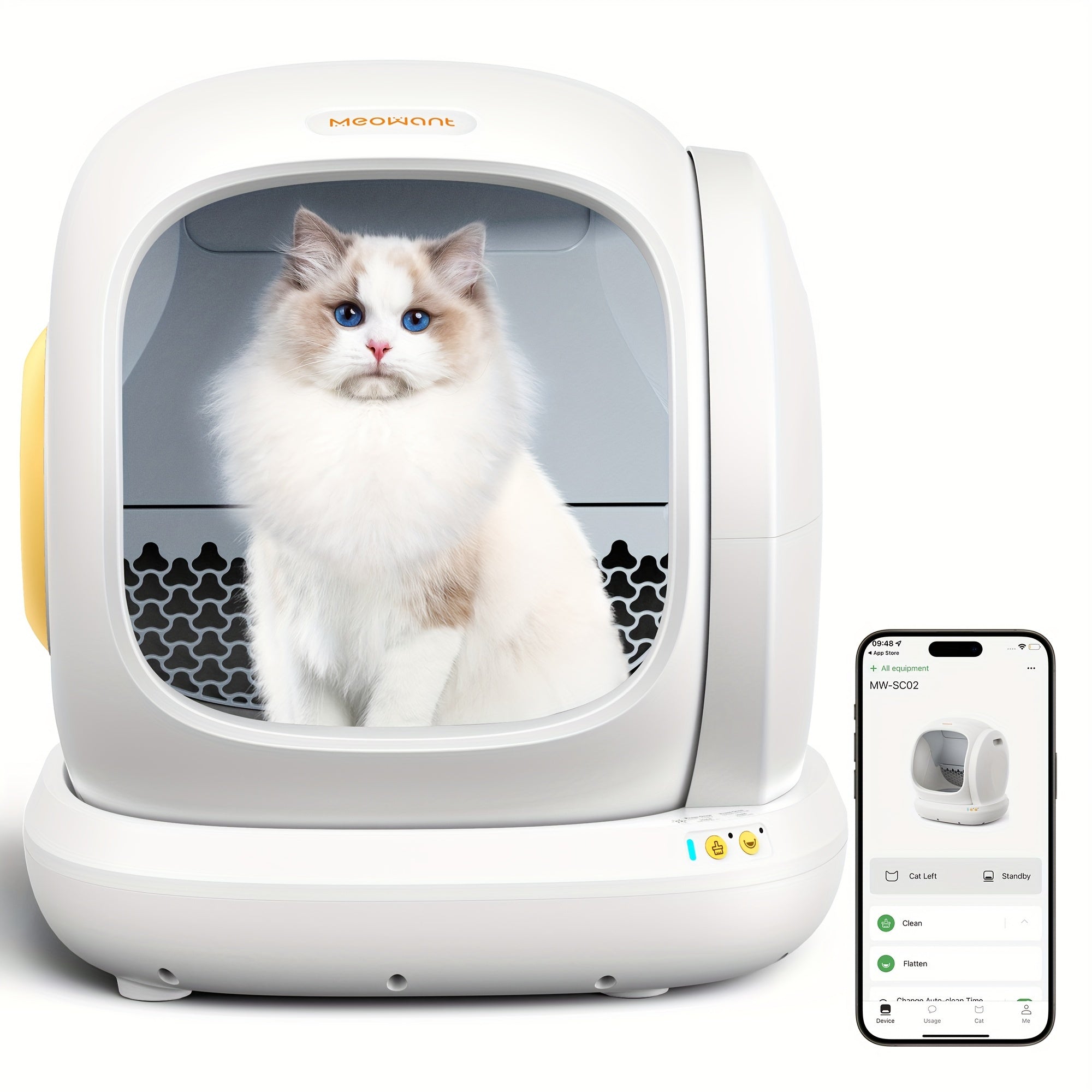 TEMU Self Cleaning Litter Box, 75l Automatic Litter Box Self Cleaning With App Control, All Litter Can Use, Including 20pcs Garbage Bags And Mat,