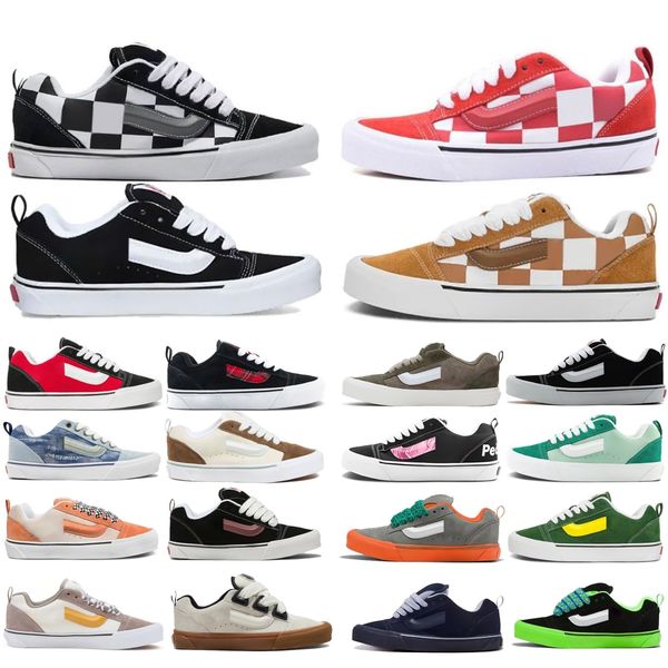 Designer Mens Casual Shoes Knu Skool Vanshoes Platform Canvas Sneaker Womens Classic Low Flat Suede Shoes imran Potato Leopard Paisley Skate