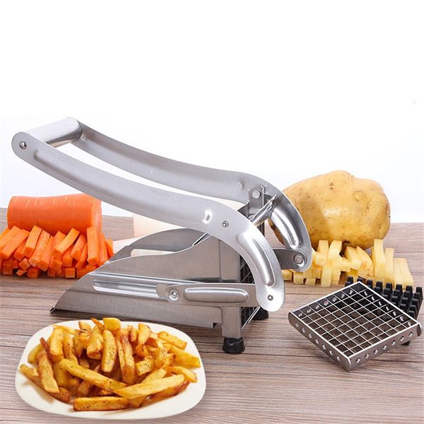 Stainless Steel Home French Fries Cutters Potato Chips Strip Cutting hine Maker Slicer Chopper Dicer With 2 Blades
