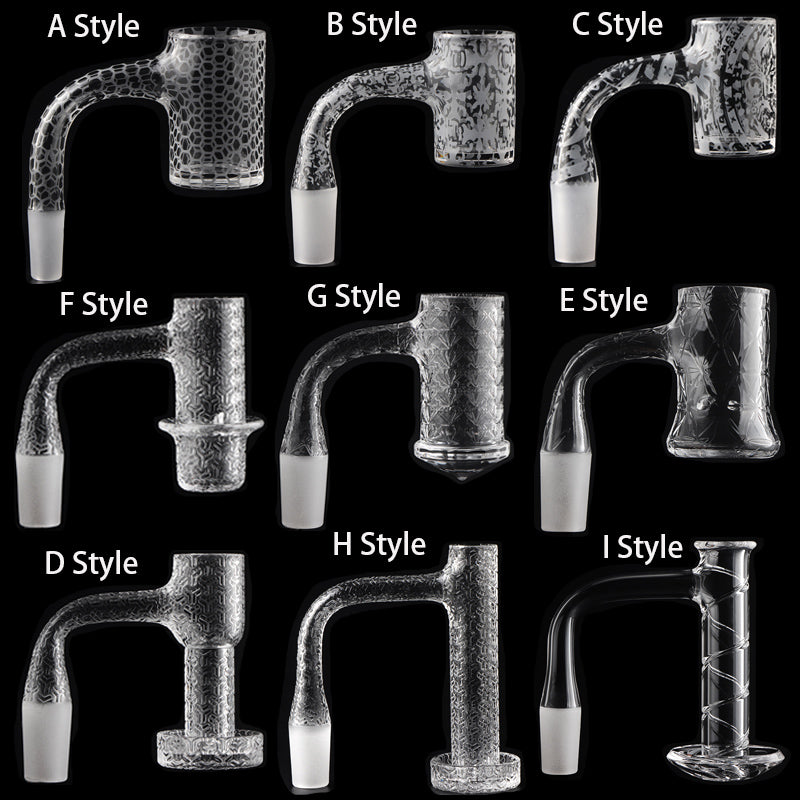 20mmOD Sandblasted HALO Full Weld Quartz Banger Smoke Nial 10mm 14mm 18mm Blender Bangers For Dab Rigs Pipes Water Bong