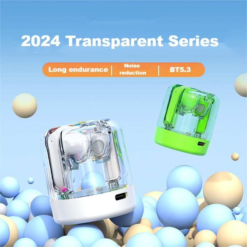 TWS Bluetooth headphone New Style In-ear Earphone Wireless Earphone Fully Transparent TM70 Model Dynamic Light display built-in Microphone high Qual