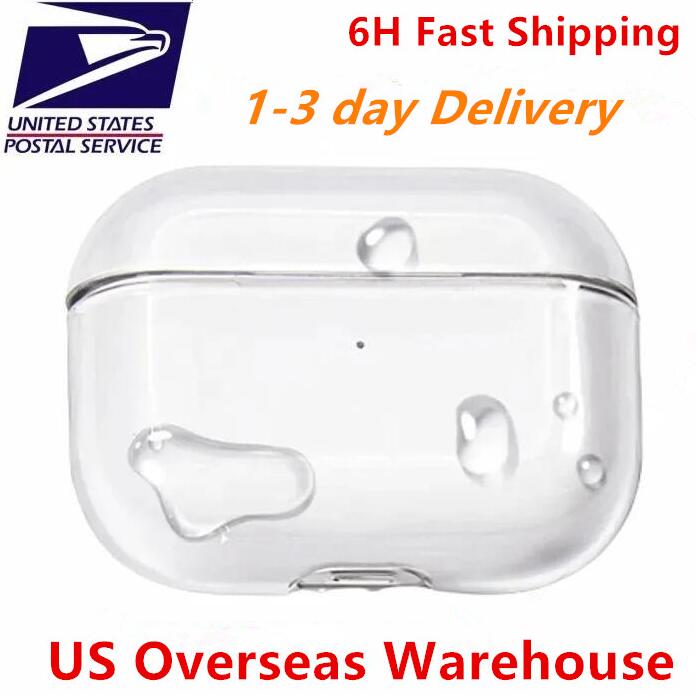 USA Stock for Airpods Max Pro 2 3 4 Generation Headband Headphone Accessories Transparent Solid Silicone Waterproof Protective Case Headphones Cover
