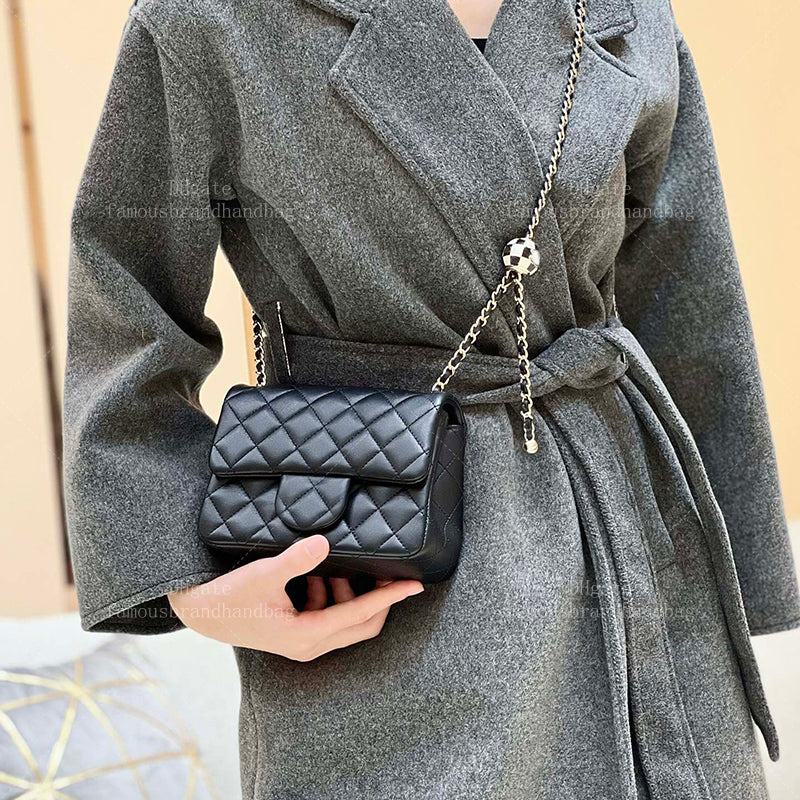 Mirror Quality Mini Handbag Designer Crossbody Bag Lambskin Flap Bag Chain Bag Women Purse With Box 24C01C