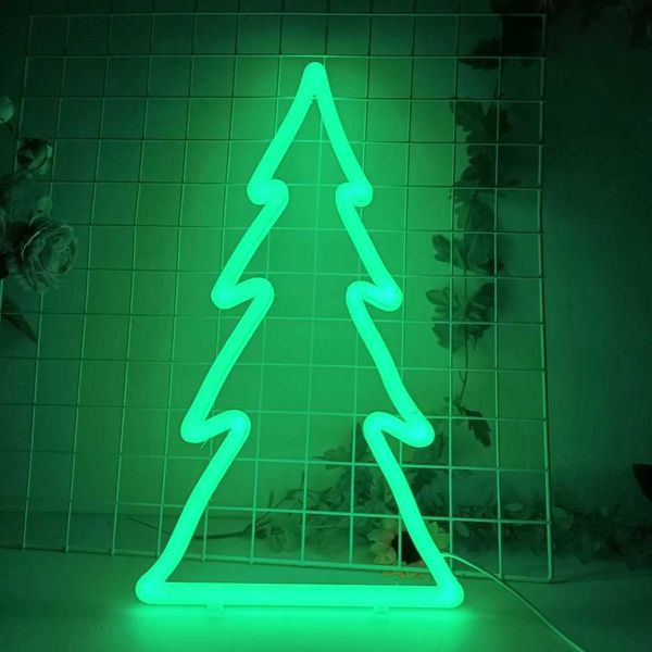Christmas tree LED neon sign for Christmas shop window display coffee bar decoration USB power supply dimmable night light indoor use B24081
