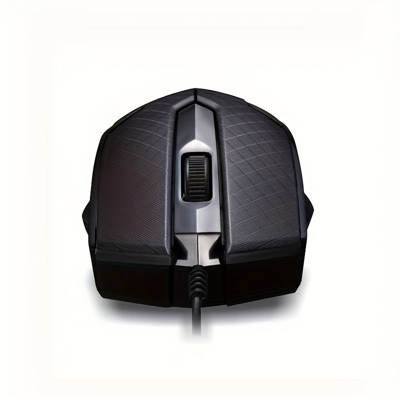 TEMU Ergonomic Wired Usb Optical Gaming Mouse For Pc & Laptops - Durable Plastic Trackball Sensor, Precision Scroll Wheel, Black Computer Desk Mouse