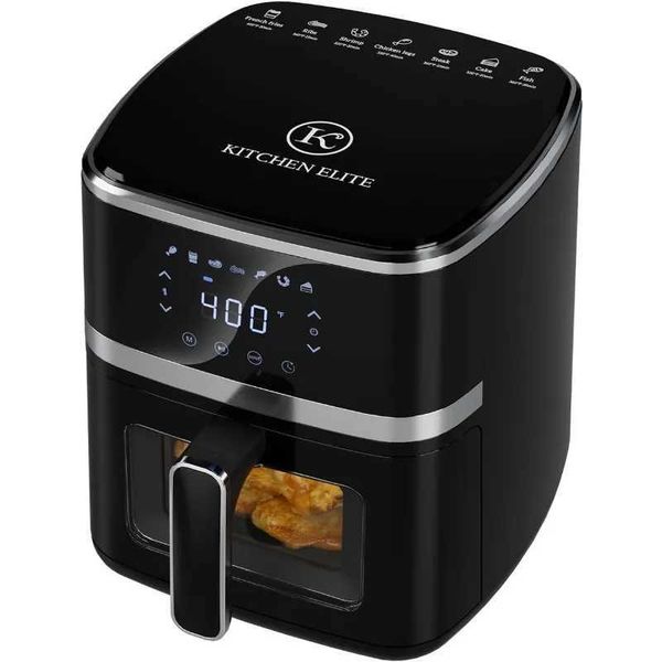Air fryer oven 5.28 quartz 7-in-1 digital display compact cookware non stick and dishwasher safety basket CL240829