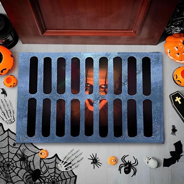 VIKAMA 1PC40*60 Halloween 3D Visual Clown Floor Mat Horror Movie Clown Area Carpet Indoor and Outdoor Welcome Doormat Home Decor 240912