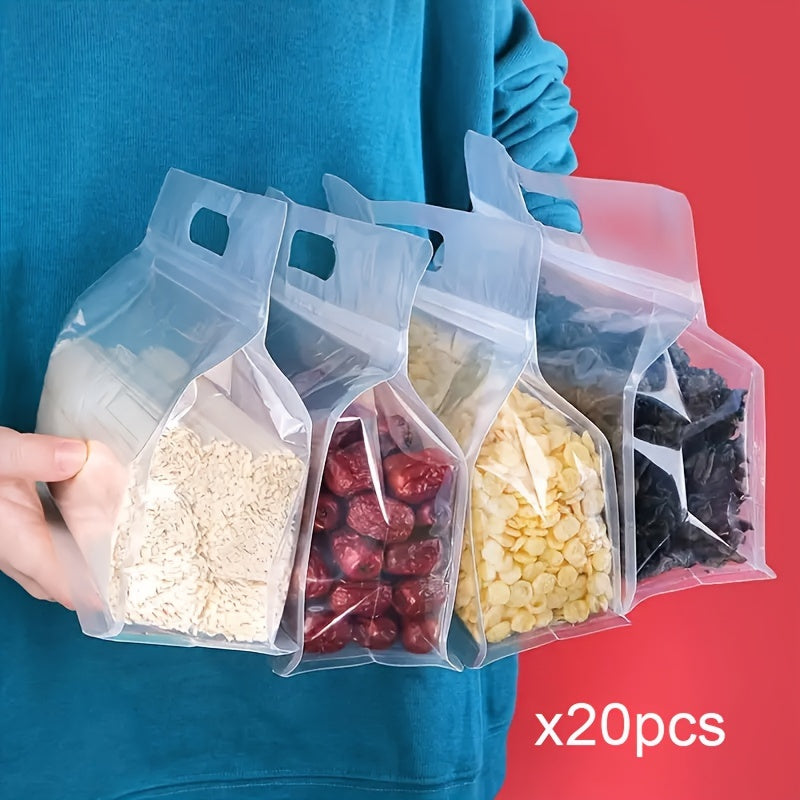 TEMU 20-pack Octagonal Pouches - Transparent Thickened Plastic Bags For Snack, Mushroom, Pasta, And Small Items Storage - Universal, Multi-use, No