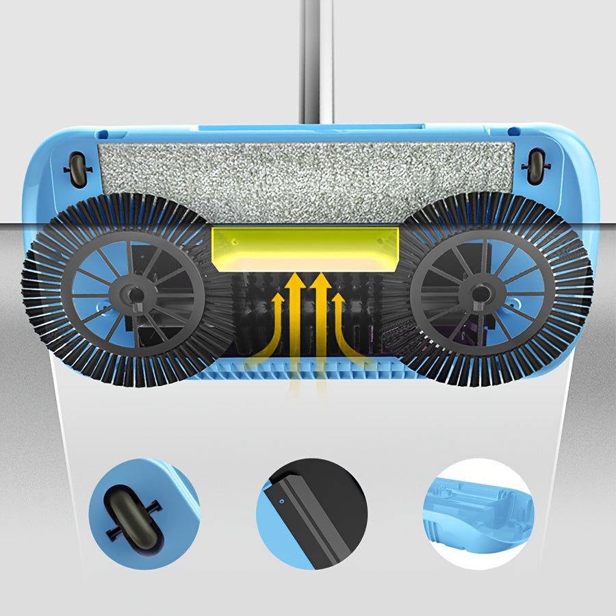 TEMU 1set, 3in 1 Multifunctional Hand Push Sweeper, Vacuum Cleaner, Hand Push Sweeping And Moping Machine, To Remove Garbage, Pet Hair And Dust, Dry