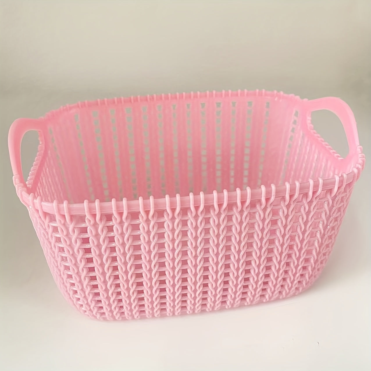 TEMU Versatile Mini Desktop Storage Basket – 12cm×8.5cm×7cm, Open-, Cosmetics, Bathroom Essentials, And Bedroom Organization, Durable Plastic In