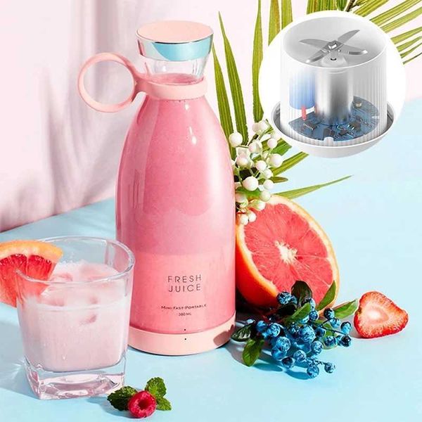 Portable Rechargeable juicer blender wireless mixer fresh juice 350ml With chargerXJ241227