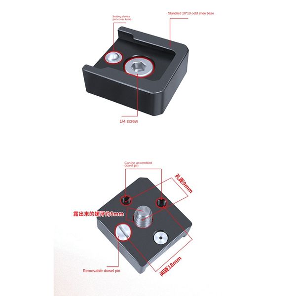 Hot Shoe Adapter 1-4 Screw Safety 360 Rotatable For DSLR Camera Rig Mic Monitor Flash Light Cold Shoe Mount