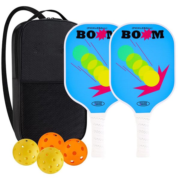 High-Performance Fiberglass Pickleball Paddle for Competitive Outdoors Games 2 Paddle & 4 ball & 1 bag 9929