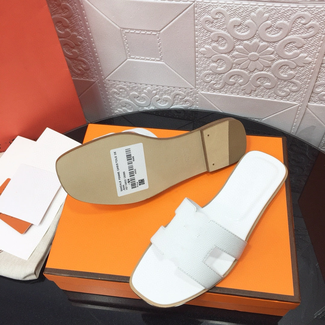 Classic style Hot Designer Sandals Luxury Women&#039;s Orange Slippers Summer Leisure Fashion Men&#039;s Genuine Leather Vacation Beach Slippers 35-