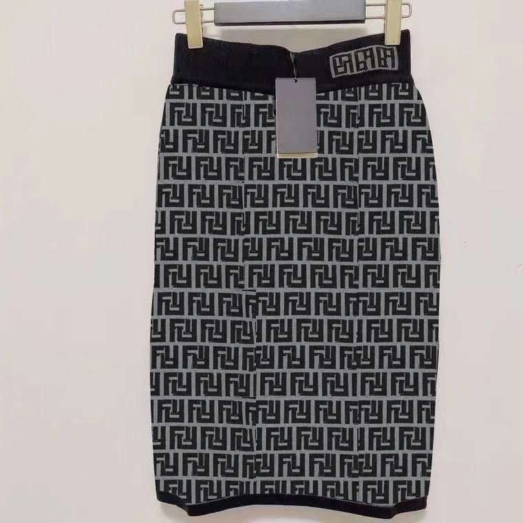 Two Piece Set Women Designer skirt knitting Designer Dress Pullover Cardigan Sweater Fashion Hip Wrap Autumn and Winter Round Neck Long Sleeve Jacqu