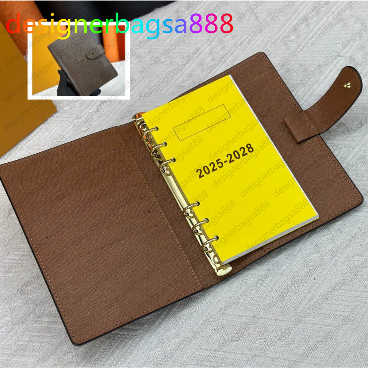 Top PM MM Agenda Holder Case Planner With Box Large Small Waterproof Ring Notebook Cover Work Meeting Note Calendar Luxury Designer Wallet Credit Ca
