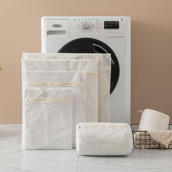 Non fluorescent natural color laundry bag washing machine specific anti deformation laundry mesh bag fine mesh clothing bra care bag