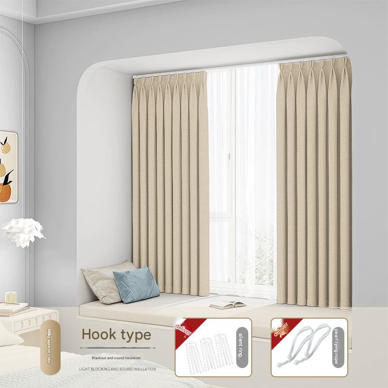 YL-36609 bedroom blackout curtain punch-free installation, telescopic rod included, 2025 new partition sunshade bay window