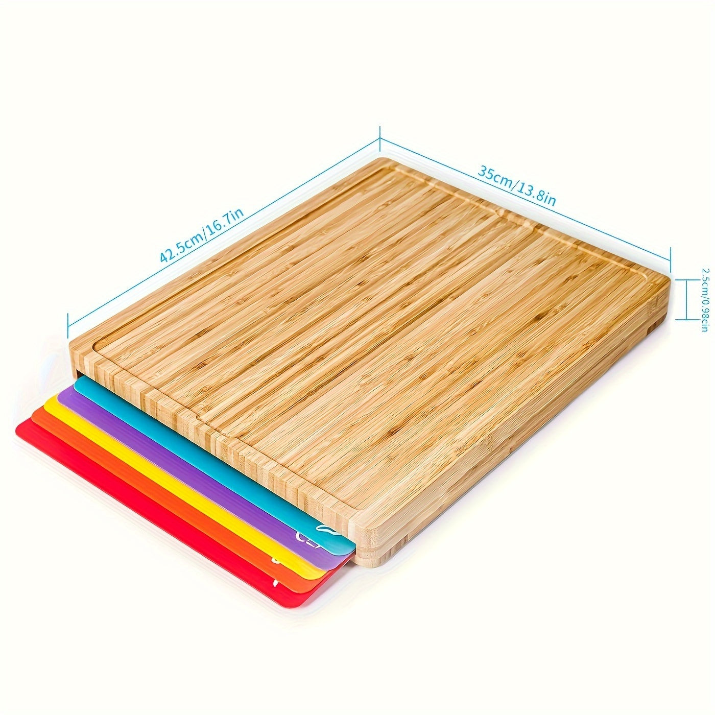 TEMU 1set Bamboo Cutting Boards For Kitchen, Cheese Platter For Meat, Cheese, Bread, Vegetables, Fruits Gadget For Home, Dormitory, Gifts For