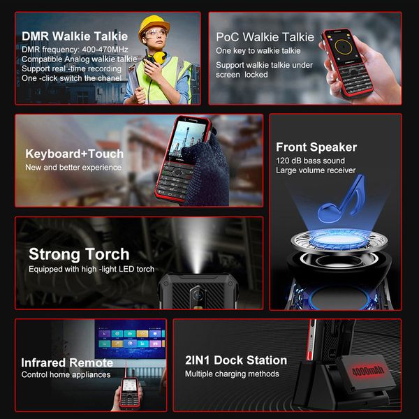 New 2024 CONQUEST F3 Unlocked 4G Dual SIM Rugged Mobile Phone Keyboard Support Cellphones with Strong Flash