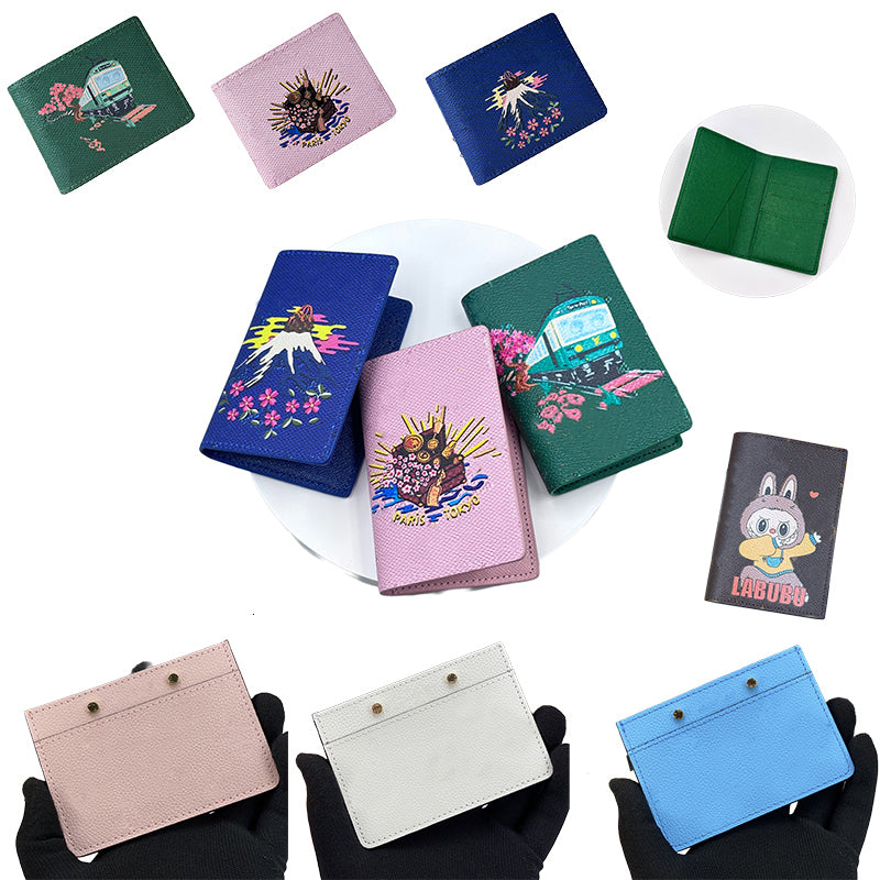 Designer Mens Wallet Pocket clip portefeuille Passport Holder Purse Key Pouch Passport Cover Card Holder Cherry Wallet Fuji Mountain Wallet