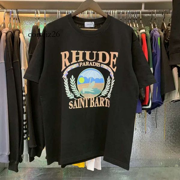 Summer Designer T Shirt Men Shirts Rhude T Shirt Luxury Letter Print Shirt Mens Women Clothing Short Sleeved Rhude Shirt Rhude Shorts 1207