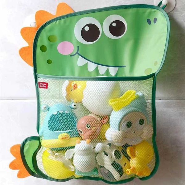 Dinosaur Animal Baby Bath Toys Organizer Kids Tidy Storage Suction Bathroom Bathtub Doll Hanging Bag Basket Mesh Bag Water Toys Y240813