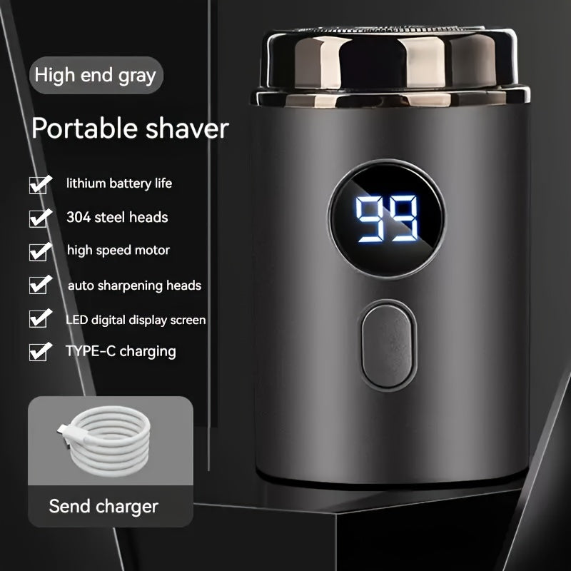 TEMU Mini Waterproof Electric Razor, Portable Design, Usb Rechargeable, Fast Charge, Long , 3d Floating Blades For Precise Shaving, To Facial , Use,